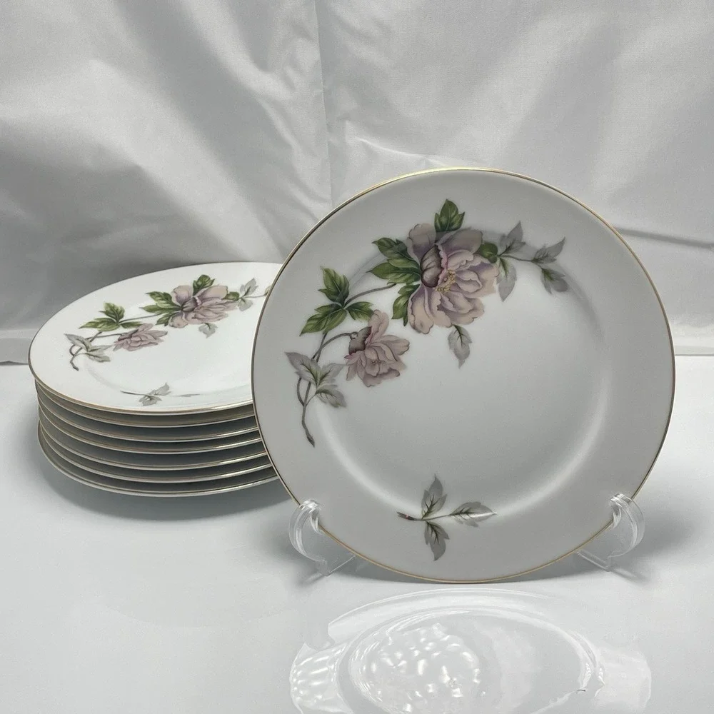 SEYEI ( Say-Yay )Fine China Japan Peony Set Of 8 Dessert Plates 6